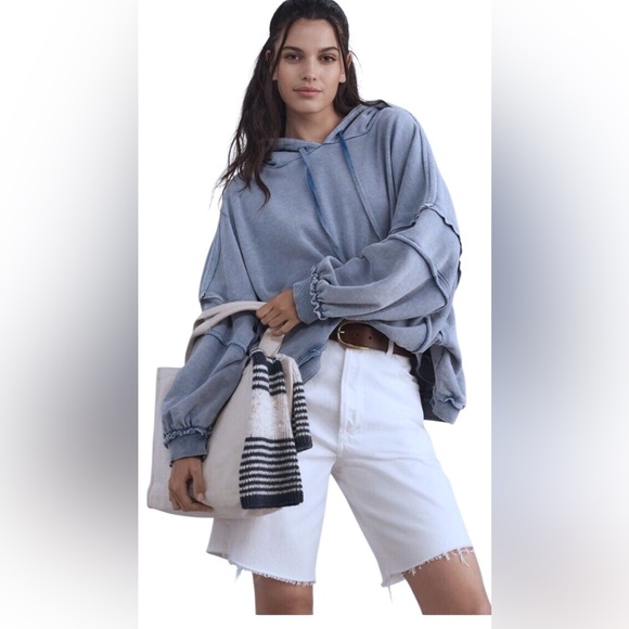 Pilcro Tops - Pilcro Anthropology NWT $98 Iris Blue Fade Oversized Hoodie